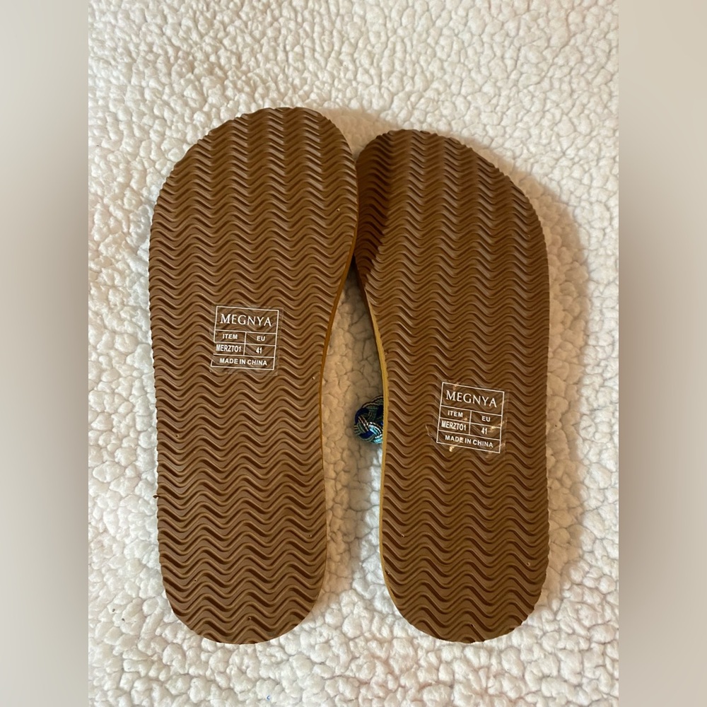 MEGNYA Blue and White Braided Sandals NWOT - Picture 7 of 8